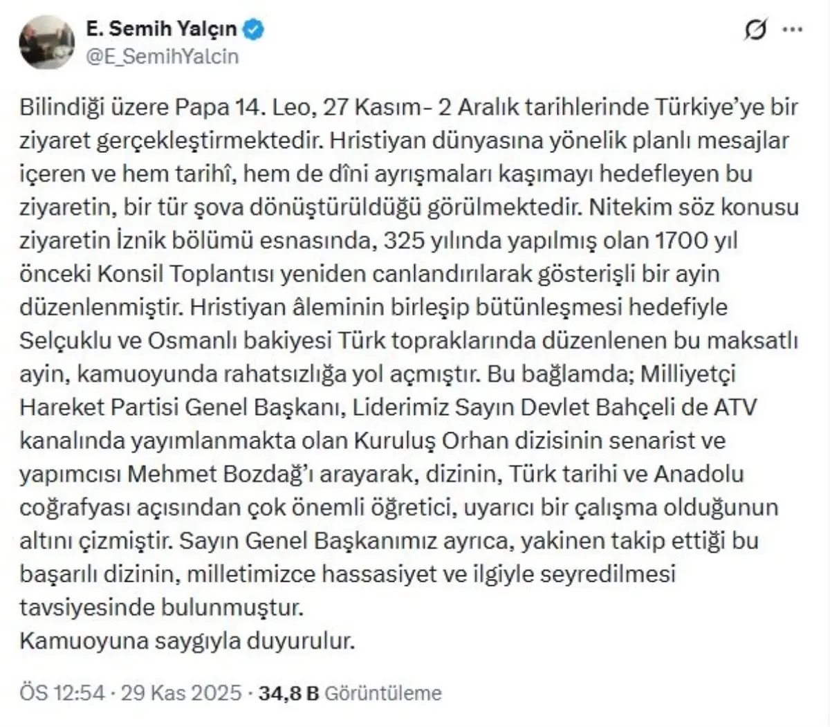 Papa 14’üncü Leo’nun İznik Ziyareti ve Türk Topraklarındaki Planlı Ayin Tartışması