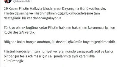 Türkiye’den Filistin Halkıyla Uluslararası Dayanışma Simgesine Desteği