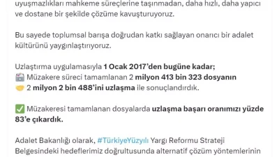 Adalet Bakanlığı’ndan Uzlaştırma Uygulamasında Çarpıcı Başarılar