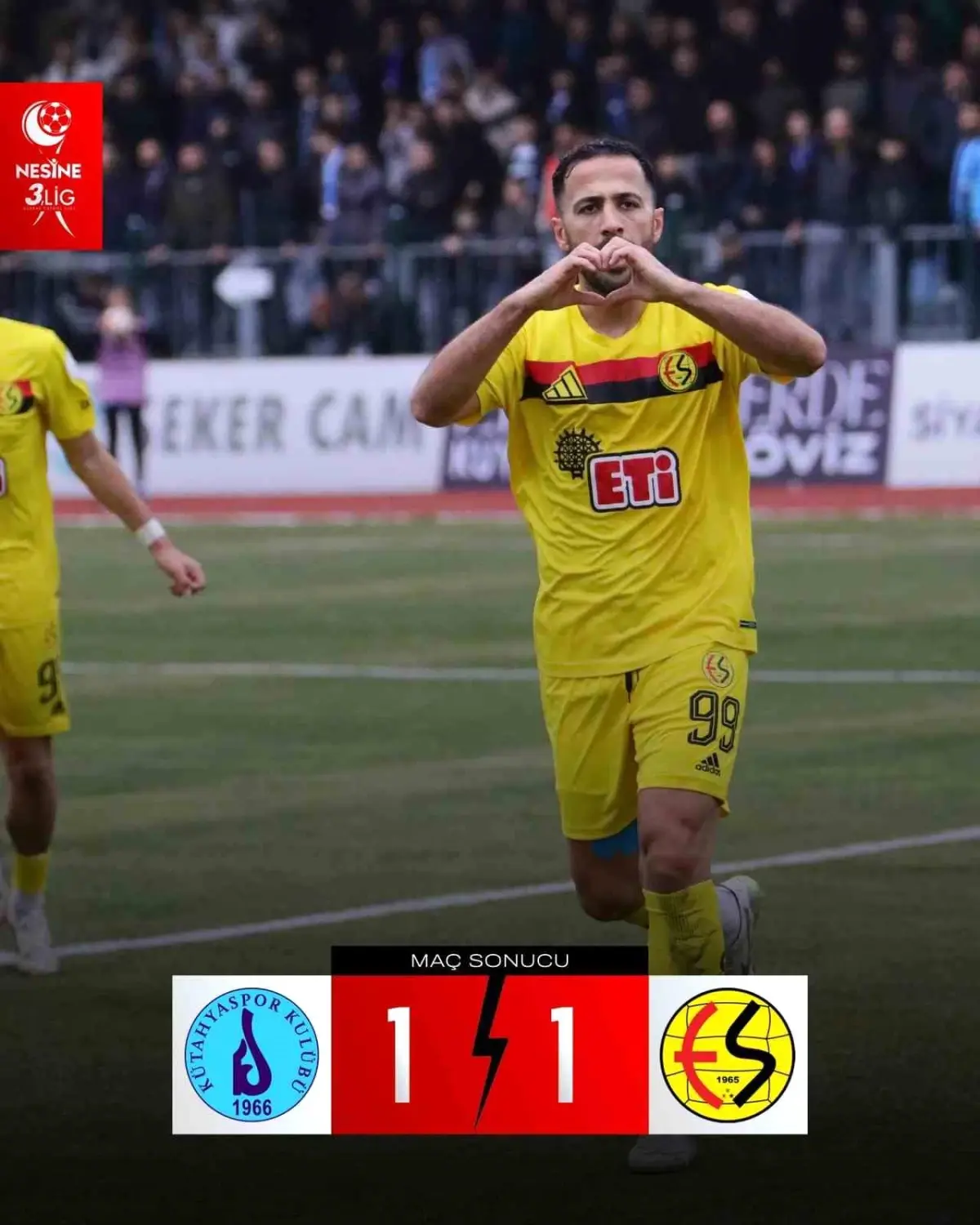 Kütahyaspor ve Eskişehirspor Maç Sonucu: 1-1 Beraberlik