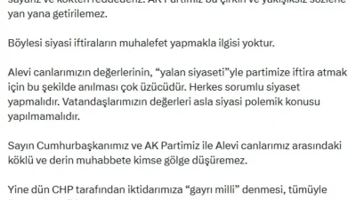 Ömer Çelik'ten CHP'nin Cemevi ve