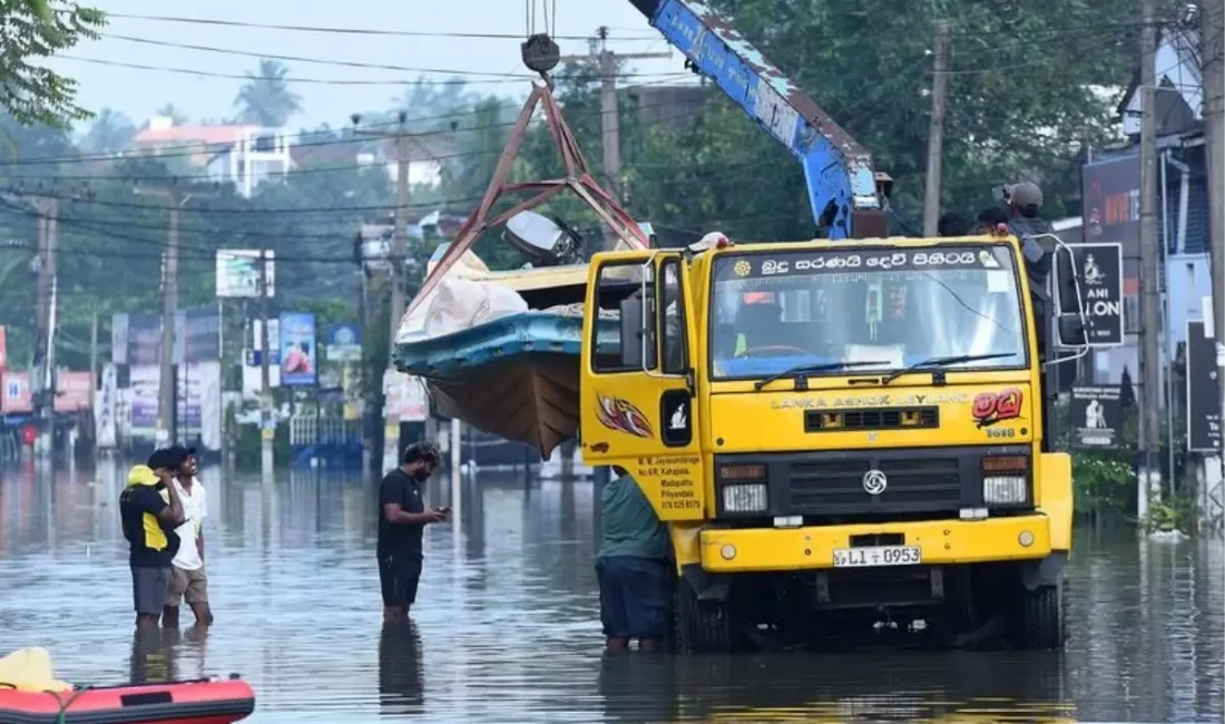 Sri Lanka'daki yıkıcı sellerde