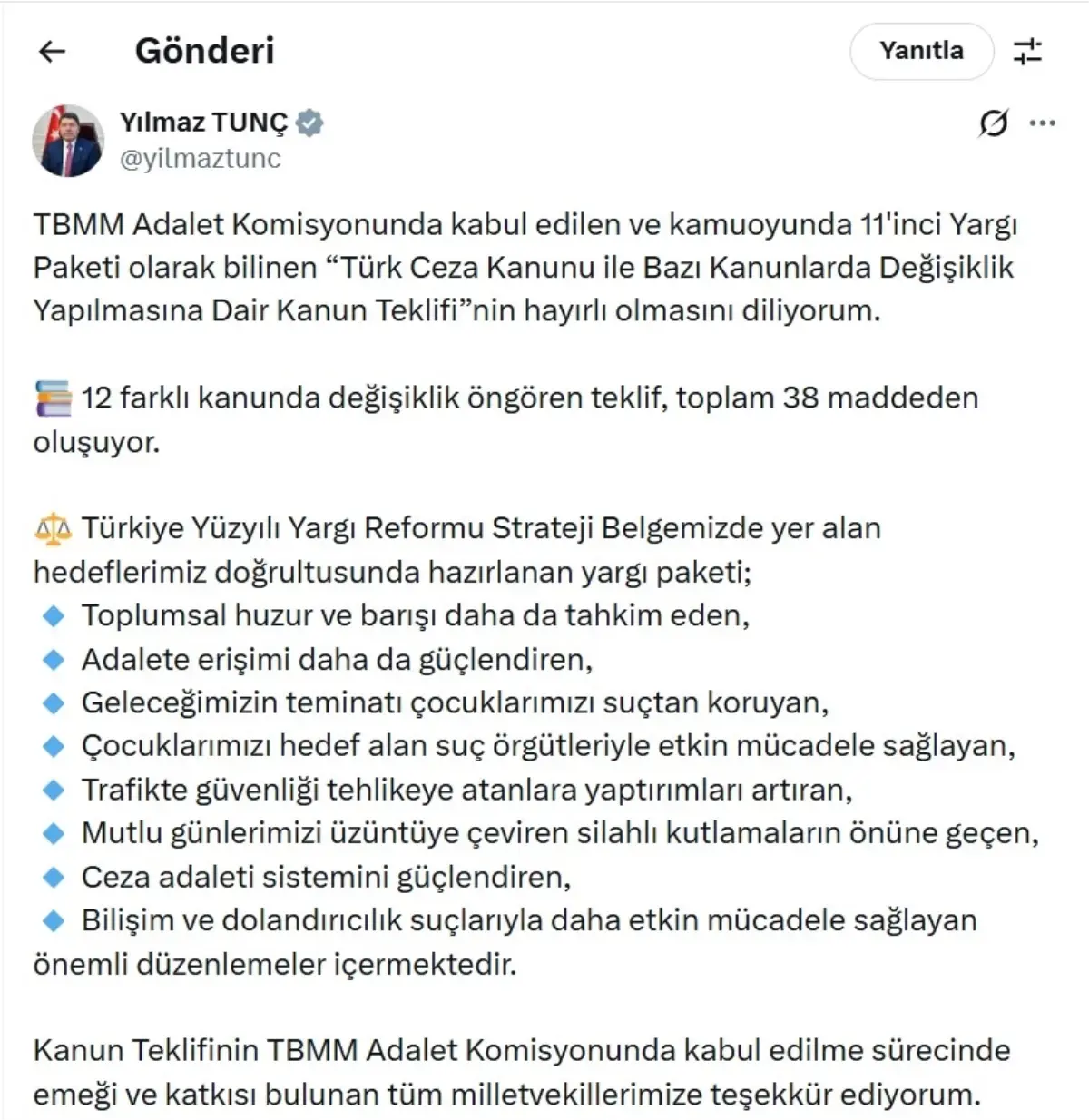 Yargı Paketi Onay Süreci ve İçeriği Hakkında Güncel Bilgilendirme